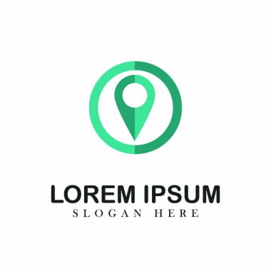 İzole illüstrasyon amblemi yer logo tasarlamak vektör haritaları