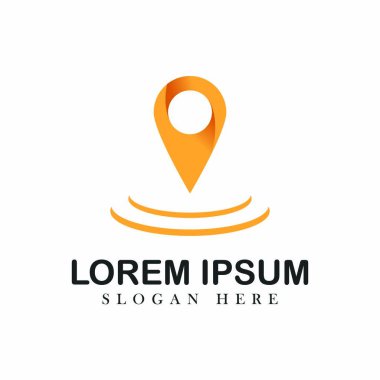 İzole illüstrasyon amblemi yer logo tasarlamak vektör haritaları