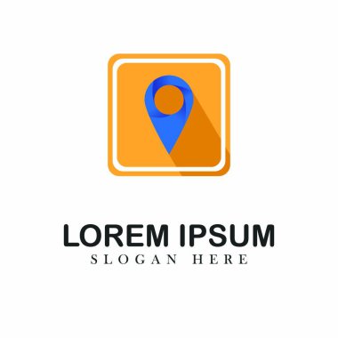 İzole illüstrasyon amblemi yer logo tasarlamak vektör haritaları