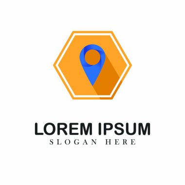 İzole illüstrasyon amblemi yer logo tasarlamak vektör haritaları