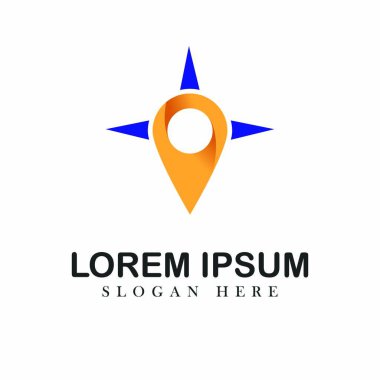 İzole illüstrasyon amblemi yer logo tasarlamak vektör haritaları