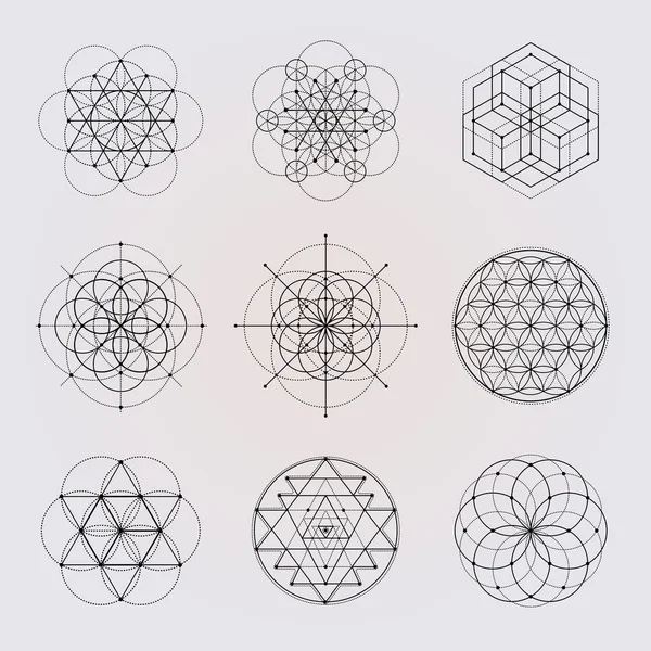 神聖幾何学ベクトル設計要素. — ストックベクタ