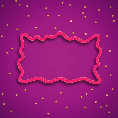 Gölge ve daire konfeti ile parlak tasarlamak vektör 3d çerçeve.