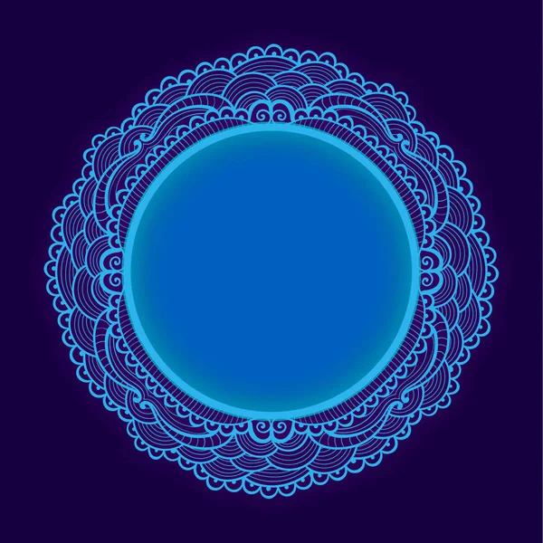 Vektor hell Kreis Spitze Rahmen mit Glühen-Effekt. — Stockvektor