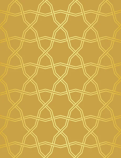 Symetryczne abstrakcyjne tło wektorowe w stylu arabskim wykonane ze złotej linii geometrycznej. — Wektor stockowy
