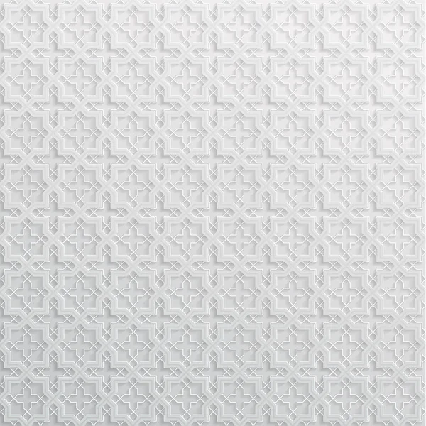 Arrière-plan vectoriel abstrait symétrique dans un style arabe fait de formes géométriques embossées avec ombre. — Image vectorielle