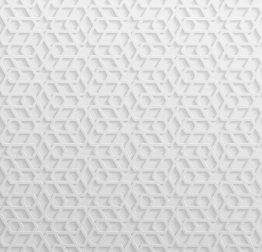 Kabartma geometrik şekillerden yapılmış Arap tarzında kusursuz simetrik soyut vektör arkaplanı.