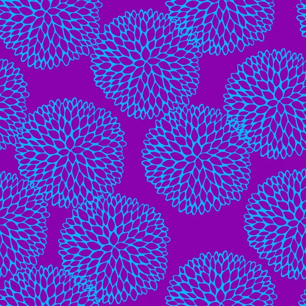 Vector naadloze vector patroon met krabbels ronde bloemen. — Stockvector