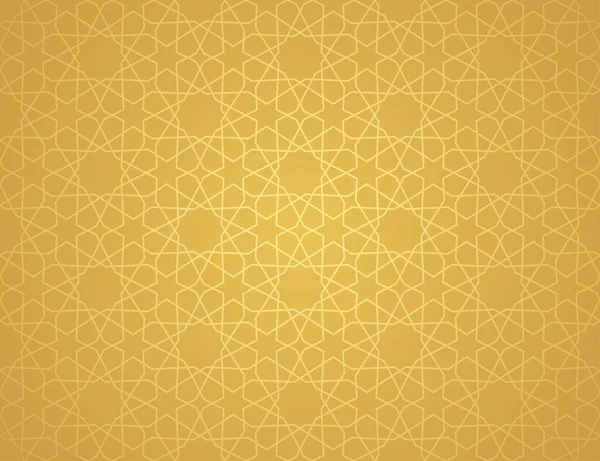 Symmetrical abstract vector background in arabian style made of gold geometric line. — Stock Vector