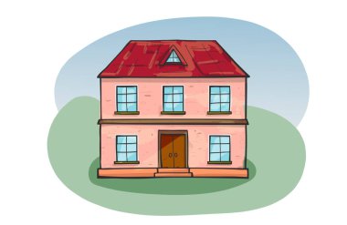 Karalama evi, karikatür karalama biçimi vektör çizimi.