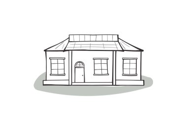 Karalama evi, karikatür karalama biçimi vektör çizimi.