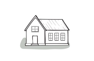 Karalama evi, karikatür karalama biçimi vektör çizimi.