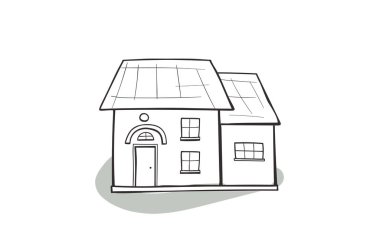 Karalama evi, karikatür karalama biçimi vektör çizimi.