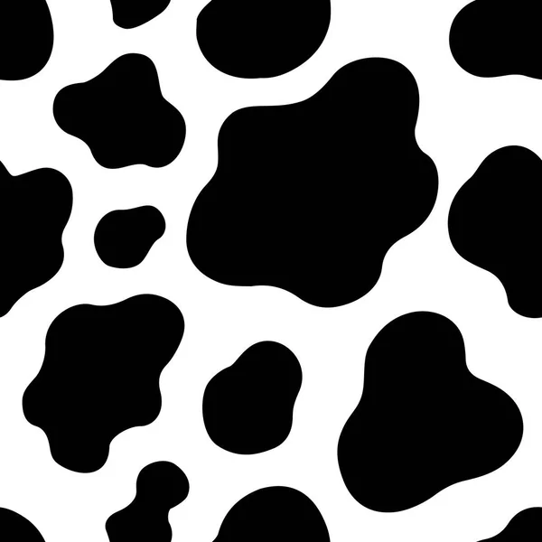 纹理母牛黑色白色重复无缝图案 — 图库矢量图片