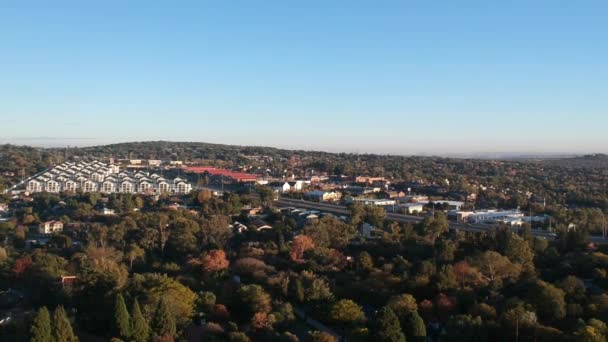 Légi Felvétel Kék Háttér Egyik Külvárosában Johannesburg — Stock videók