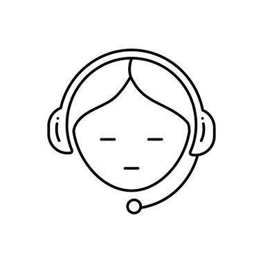 Siyah çizgi simgesi müşteri desteği 