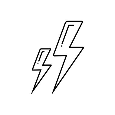  Sigorta yıldırım siyah çizgi simgesini