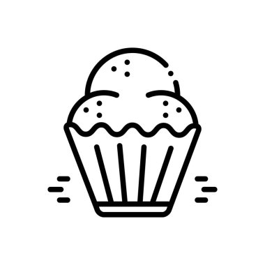 Cupcake siyah çizgi simgesini