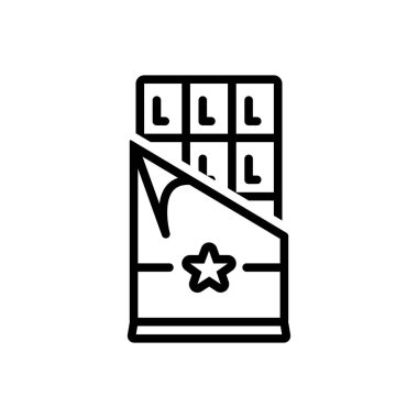 Çikolata siyah çizgi simgesini