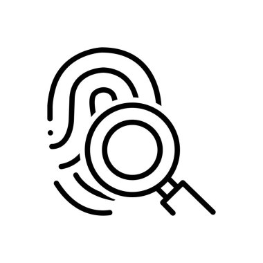 Parmak izi inceden inceye gözden geçirmek için siyah çizgi simgesi