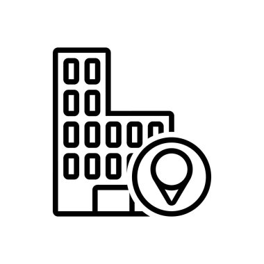 Konum için siyah çizgi simgesi