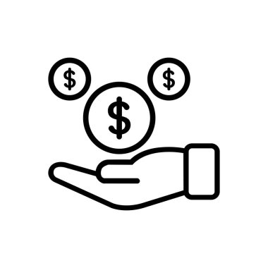 Kar simgesi siyah çizgi