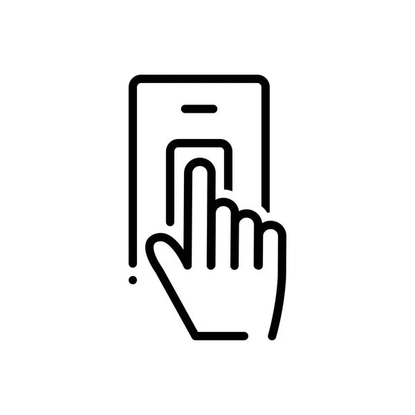 Icono Línea Negra Para Escaneo Dedos — Vector de stock