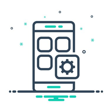 Mobil app için çok renkli satırı simgesi 