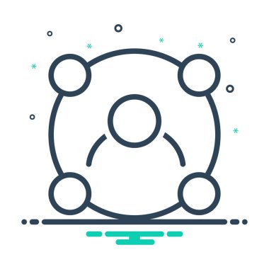 Bağlantı gönderme için çok renkli satırı simgesi 