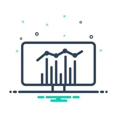 İstatistikler için çok renkli satırı simgesi