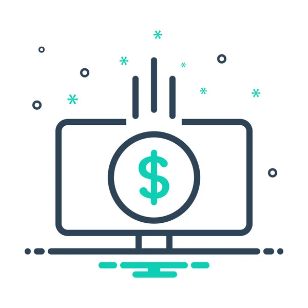 Icono Línea Multicolor Para Monetización — Vector de stock