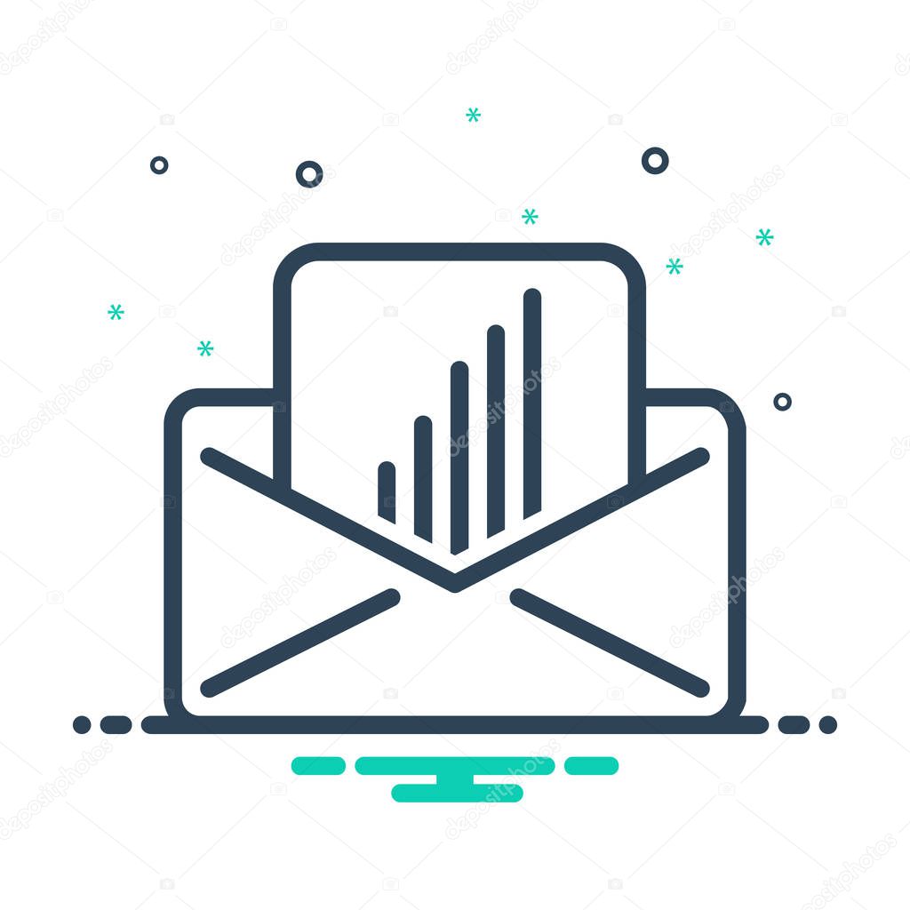 Multicolor line icon for Open email