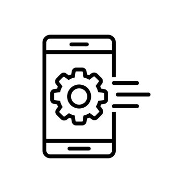 Siyah çizgi simgesi hareket eden app için