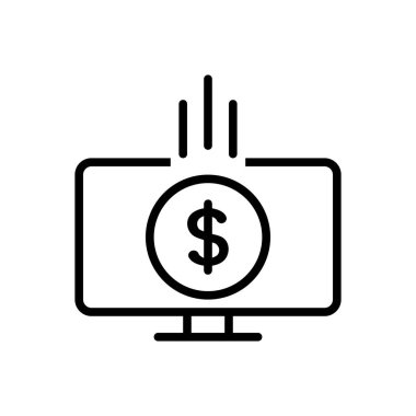 Monetizing siyah çizgi simgesini