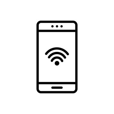 Wifi bağlantısı siyah çizgi simgesi 