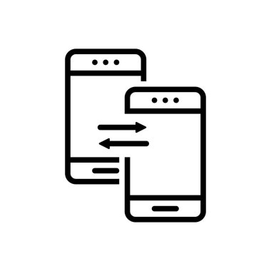 Transfer app için siyah çizgi simgesi