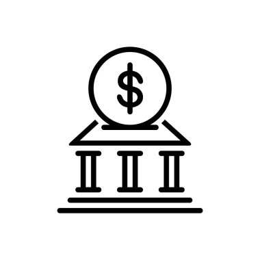 Banka için siyah çizgi simgesi