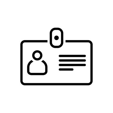 Kimlik kartı için siyah çizgi simgesi