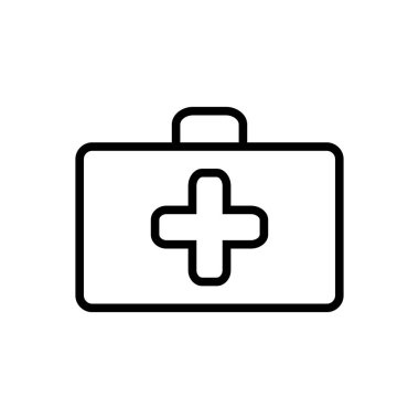 İlk yardım kutusu siyah çizgi simgesini