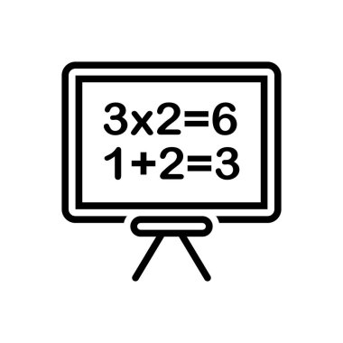 Kara tahta siyah çizgi simgesini