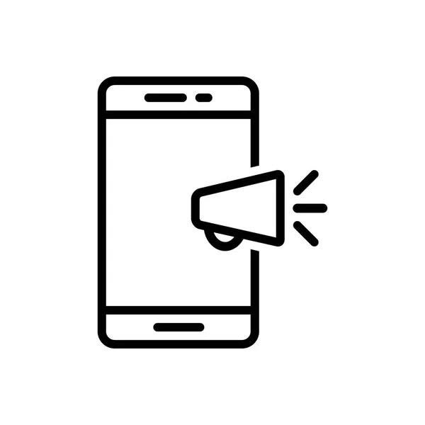Black Line Icon Für Mobiles Marketing — Stockvektor
