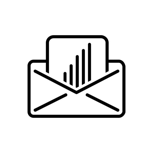 Ícone Linha Preta Para Mail Aberto — Vetor de Stock