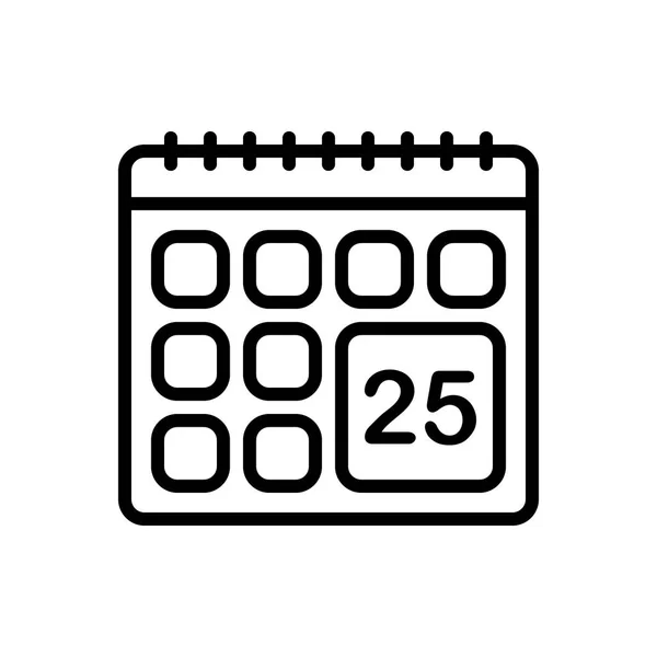 Ícone Linha Preta Para Calendário — Vetor de Stock