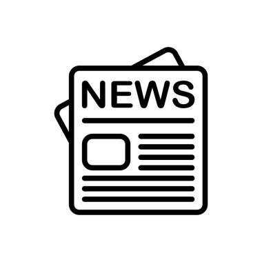 Gazete için siyah çizgi simgesi 