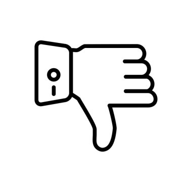 Başparmak aşağı siyah çizgi simgesini