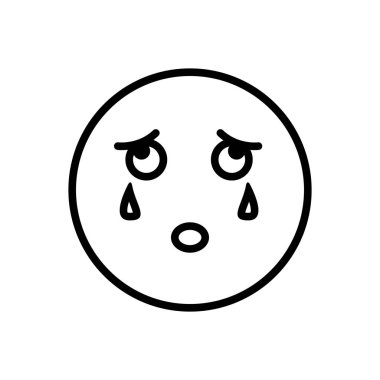  Ağlamak için siyah çizgi simgesi 