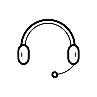 Kulaklık siyah çizgi simgesini 