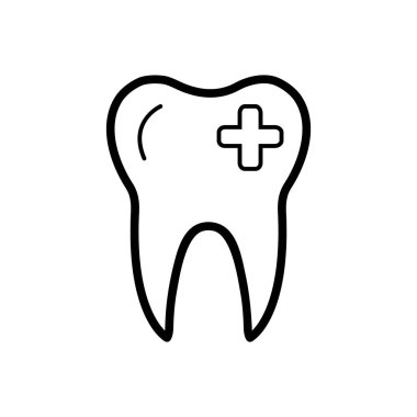 Diş için siyah çizgi simgesi 