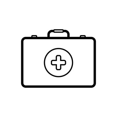 İlk yardım kutusu siyah çizgi simgesini