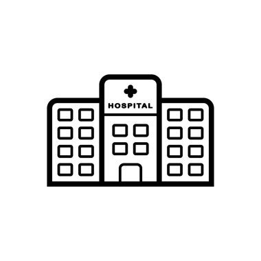 Hastane Binası için siyah çizgi simgesi 